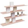 vidaXL Schwebendes Regal 4 pcs Rosa 100 x 18 x 2,5 cm Stahl