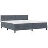 vidaXL Boxspringbett mit Matratze Dunkelgrau 200 x 200 cm Samt