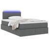 vidaXL Bett mit Stauraum und LED mit LED Dunkelgrau 120 x 190 cm Stoff