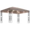 vidaXL Pavillon mit LED-Lichterkette 4x3 m Taupe