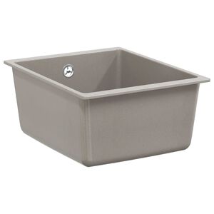 vidaXL Waschbecken Grau 370 x 460 mm 80% Quarz und 20% Harz