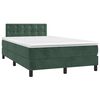 vidaXL Boxspringbett mit Matratze Dunkelgr&uuml;n 120x200 cm Samt