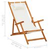 vidaXL Klappbarer Strandstuhl Eukalyptus Massivholz und Stoff Creme