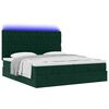 vidaXL Ottoman-Bett mit Matratzen & LEDs Dunkelgr&uuml;n 180x200 cm Samt