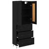 vidaXL Highboard Schwarz Eichen-Optik 69,5 x 34 x 180 cm Holzwerkstoff