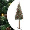 vidaXL Schlanker Weihnachtsbaum mit 300 LEDs mit St&auml;nder Gr&uuml;n 180 cm