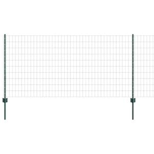vidaXL Eurozaun mit Pfosten 25 x 1 m PVC-beschichteter Stahl Gr&uuml;n Netz
