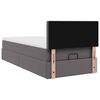 vidaXL Ottoman-Bett mit Matratze Grau 90x200 cm Kunstleder
