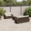 vidaXL 6-tlg. Garten-Sofagarnitur mit Kissen Braun Poly Rattan