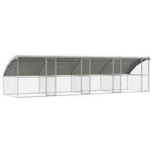 vidaXL Hundek&auml;fig 4 pcs Silber 8 x 2 x 2 m Verzinkter Stahl