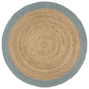 vidaXL Teppich Handgefertigt Jute mit Olivgr&uuml;nem Rand 210 cm