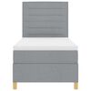 vidaXL Boxspringbett mit Matratze Hellgrau 100 x 200 cm Stoff