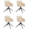 vidaXL Esszimmerst&uuml;hle 4 Stk. Drehbar Creme Stoff