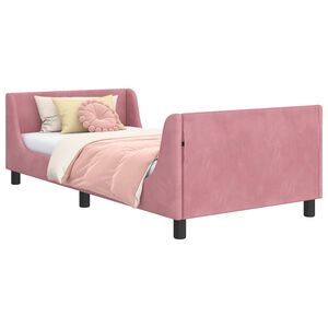 vidaXL Kinderbettgestell mit Kopfteil Rosa 80 x 200 cm Samt