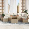 vidaXL Garten-Sofa-Set mit Kissen mit Speicher 8 pcs Beige Poly Rattan