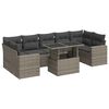 vidaXL 8-tlg. Garten-Sofagarnitur mit Kissen Grau Poly Rattan