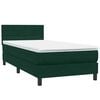 vidaXL Boxspringbett mit Matratze Dunkelgr&uuml;n 90x210 cm Samt