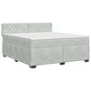 vidaXL Boxspringbett mit Matratze Hellgrau 140 x 200 cm Samt