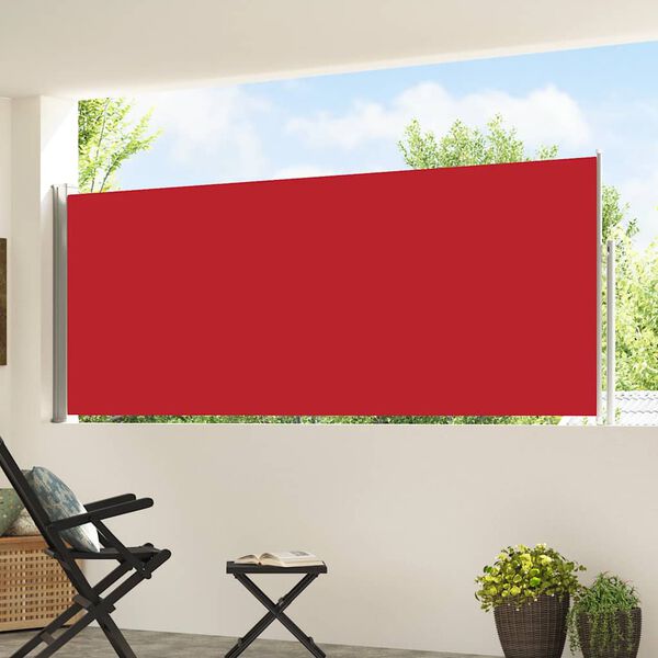 vidaXL Ausziehbare Seitenmarkise 120&times;500 cm Rot