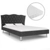 vidaXL Bett mit Matratze Dunkelgrau Stoff 140 x 200 cm