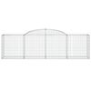 vidaXL Gabionen mit Hochbogen 4 Stk. 300x50x80/100 cm Verzinktes Eisen