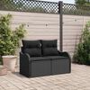 vidaXL Gartensofa mit Kissen Schwarz 121 x 62 x 69cm Poly-Rattan