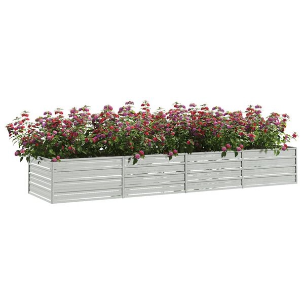 vidaXL Garten-Hochbeet 320x80x45 cm Verzinkter Stahl Silber