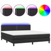 vidaXL Boxspringbett mit Matratze & LED Schwarz 180x200 cm Kunstleder