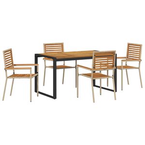 vidaXL Garten Essgruppe 5 pcs Beige und Braun Poly-Rattan
