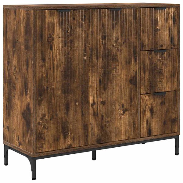 vidaXL Sideboard Ger&auml;ucherte Eiche 89,5 x 33 x 82 cm Holzwerkstoff
