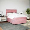 vidaXL Boxspringbett mit Matratze Rosa 140x200 cm Samt