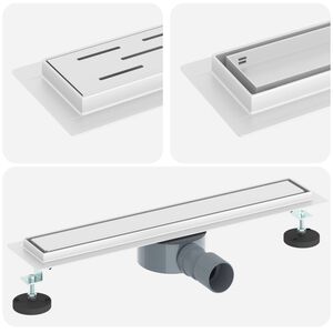 vidaXL Duschablauf 2-in-1 mit 360&deg; Siphon Silber 54 x 11 x 9,5 cm