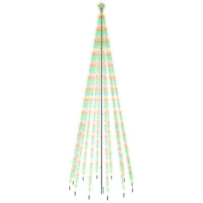 vidaXL Weihnachtsbaum mit Erdnägeln Mehrfarbig 732 LEDs 500 cm