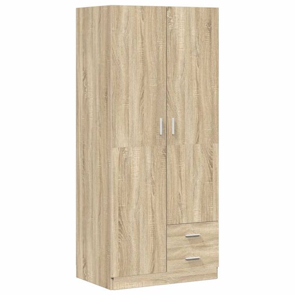vidaXL Kleiderschrank Sonoma-Eiche 80x52x180 cm Holzwerkstoff