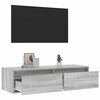 vidaXL TV-Schrank mit LED-Leuchten Grau Sonoma 100x35,5x25 cm
