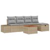 vidaXL Gartensofa-set mit Kissen mit Speicher 6 pcs Beige Poly-Rattan