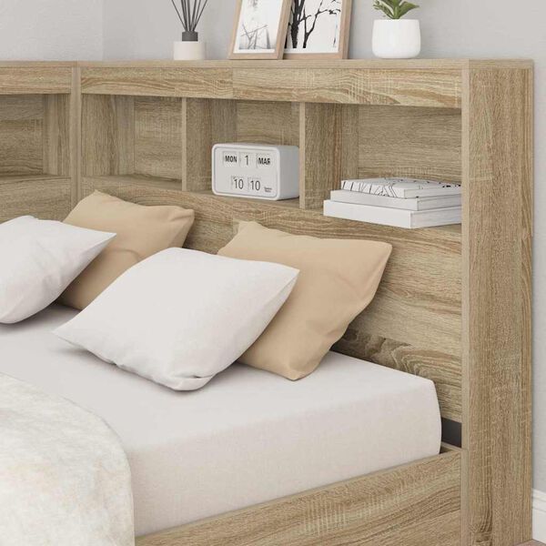 vidaXL B&uuml;cherregal-Bett Sonoma-Eiche 120 x 190 cm Holzwerkstoff