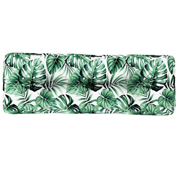 vidaXL Palettenkissen Blattmuster 120x40x12 cm Stoff