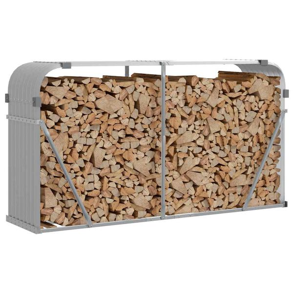 vidaXL Kaminholzunterstand Hellgrau 180x45x100 cm Verzinkter Stahl