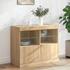 vidaXL Sideboard mit LED-Leuchten Sonoma-Eiche 81x37x67 cm