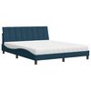 vidaXL Bett mit Matratze "Hanko" Blau 160x200 cm Samt