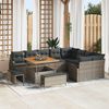 vidaXL Garten-Sofa-Set mit Kissen mit Speicher mit Kissen 12 pcs Grau