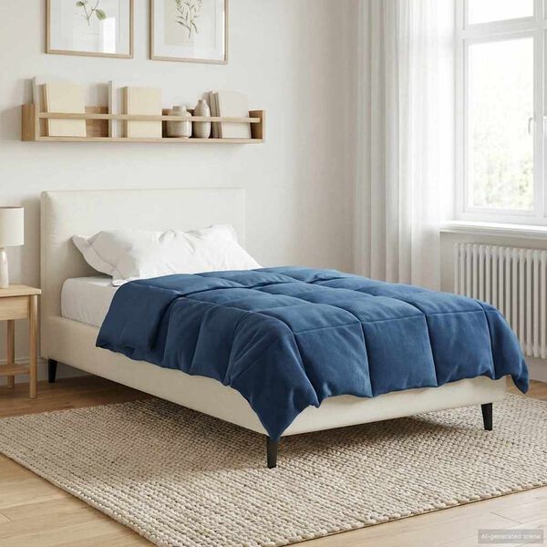 vidaXL Ganzjahresbettdecke Dunkelblau 135 x 200 cm Mikrofaser