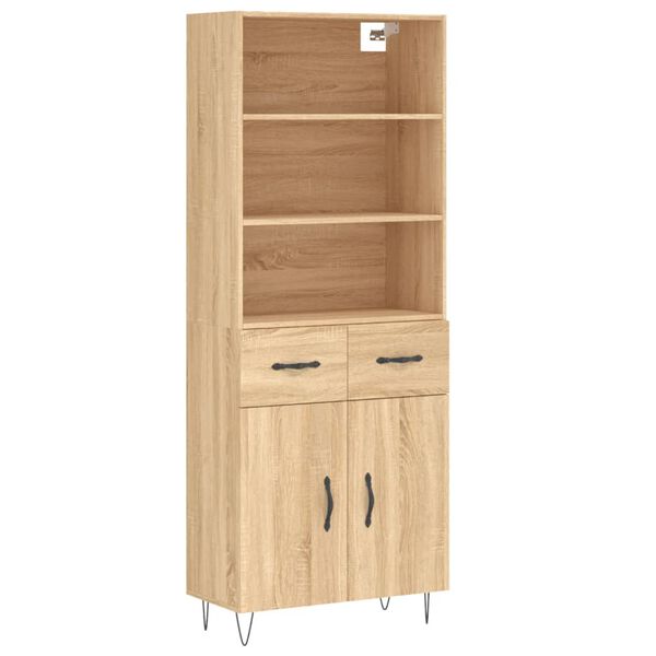 vidaXL Highboard Sonoma-Eiche 69,5x34x180 cm Holzwerkstoff