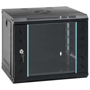 vidaXL 9HE Wandmontierter Netzwerkschrank 19" IP20 53x40x45 cm