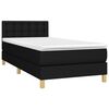 vidaXL Boxspringbett mit Matratze Schwarz 80x200 cm Stoff