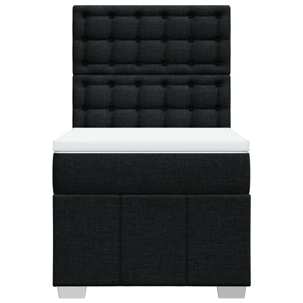 vidaXL Boxspringbett mit Matratze Schwarz 100x200 cm Stoff
