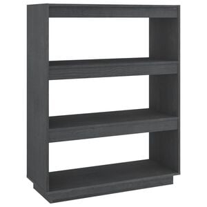 vidaXL B&uuml;cherregal/Raumteiler Grau 80x35x103 cm Massivholz Kiefer