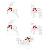 vidaXL Weihnachtsrentier mit Schlitten 5 stk. 100 LEDs Mehrfarbig