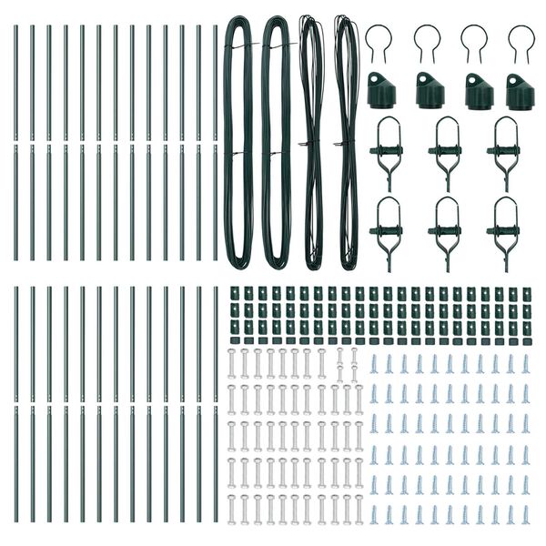 vidaXL Zaunpfosten 26 pcs Gr&uuml;n 3,2 x 3,2 x 170 cm